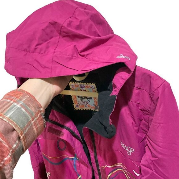 ORAGE Snowboarding ski hooded jacket girls XXL size 16 Swirls fuchsia - Picture 14 of 16